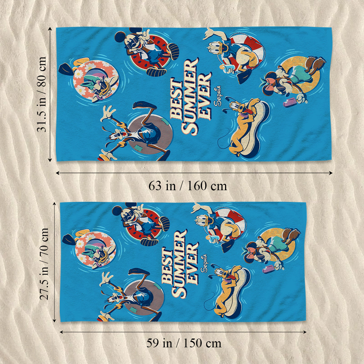Best Summer Ever - Personalized Mouse Quick-dry Beach Towel/ Bath Towel