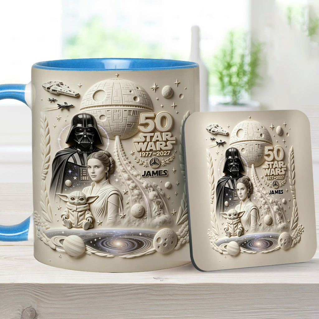 Dark Side 50th Anniversary - Personalized The Force Accent Mug & Coaster