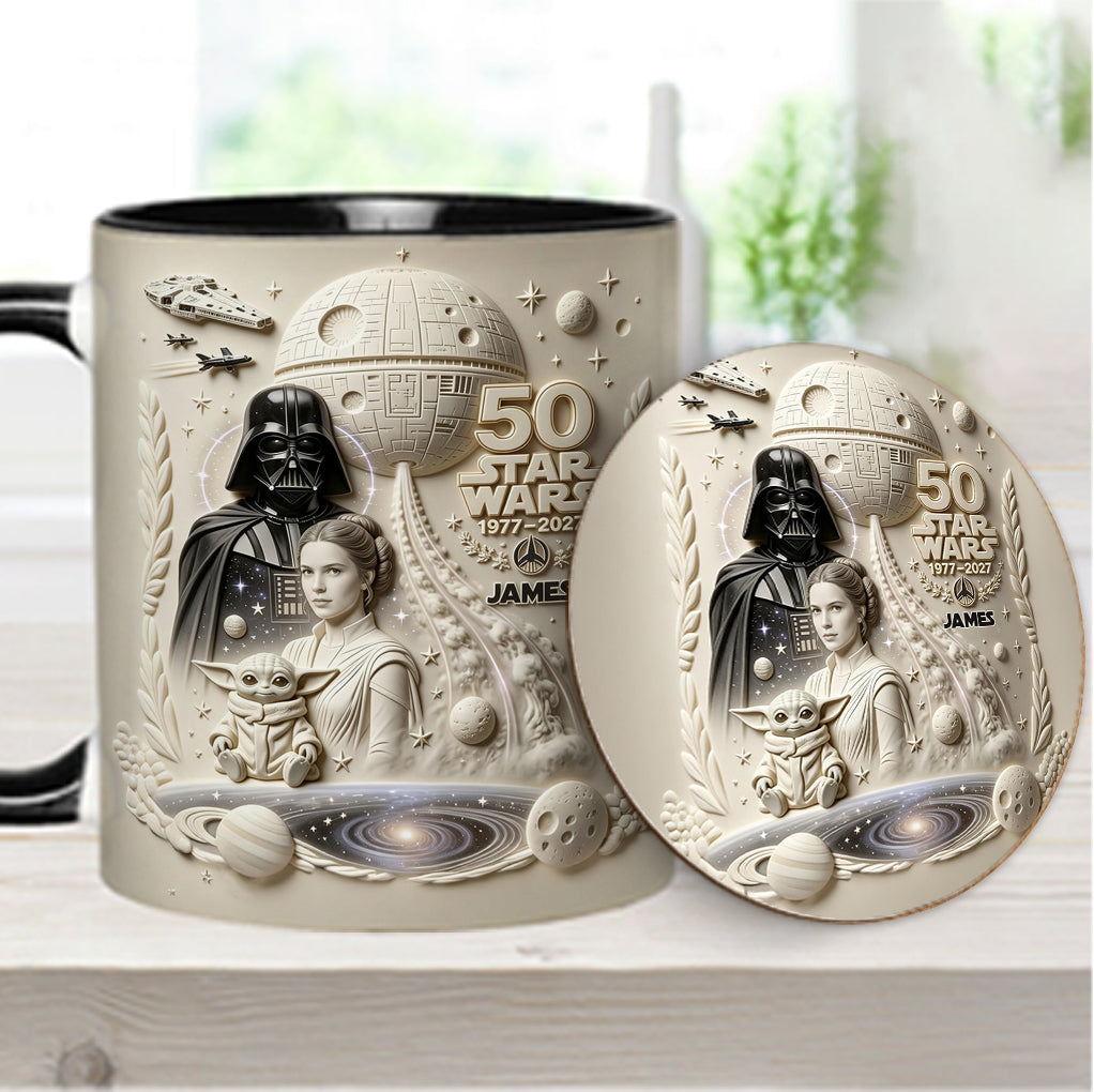 Dark Side 50th Anniversary - Personalized The Force Accent Mug & Coaster