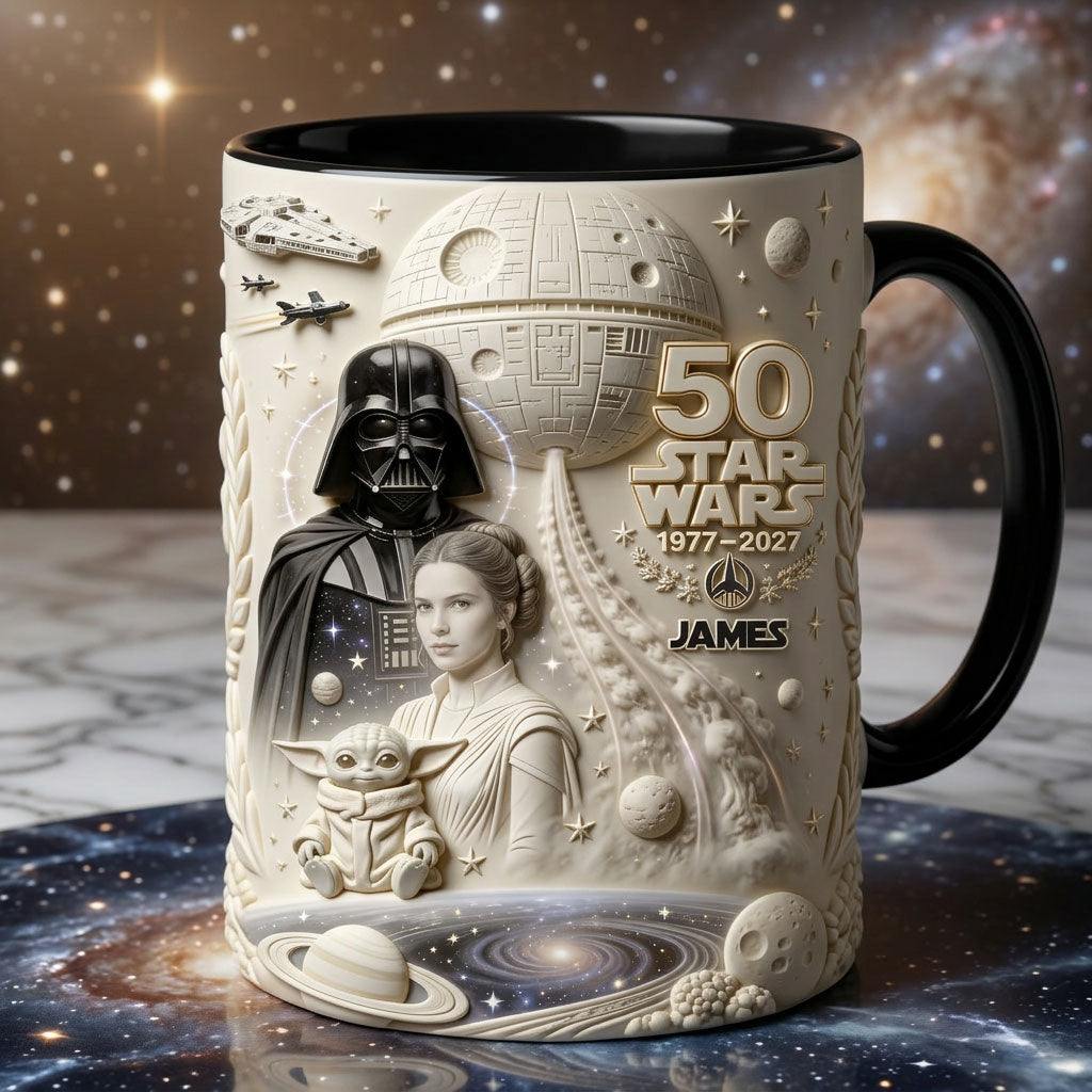 Dark Side 50th Anniversary - Personalized The Force Accent Mug & Coaster