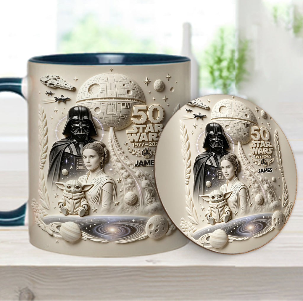 Dark Side 50th Anniversary - Personalized The Force Accent Mug & Coaster