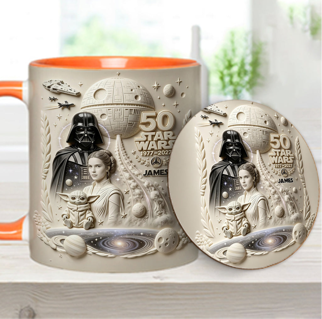Dark Side 50th Anniversary - Personalized The Force Accent Mug & Coaster