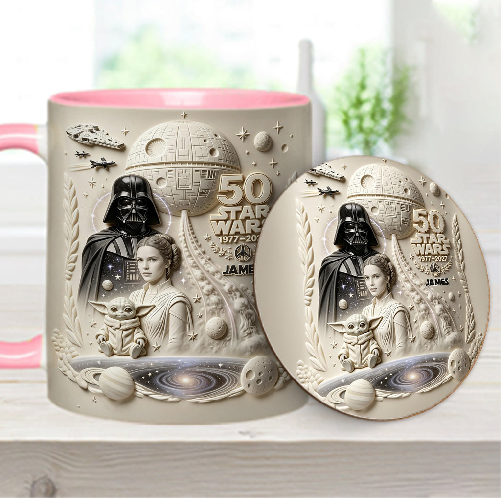 Dark Side 50th Anniversary - Personalized The Force Accent Mug & Coaster