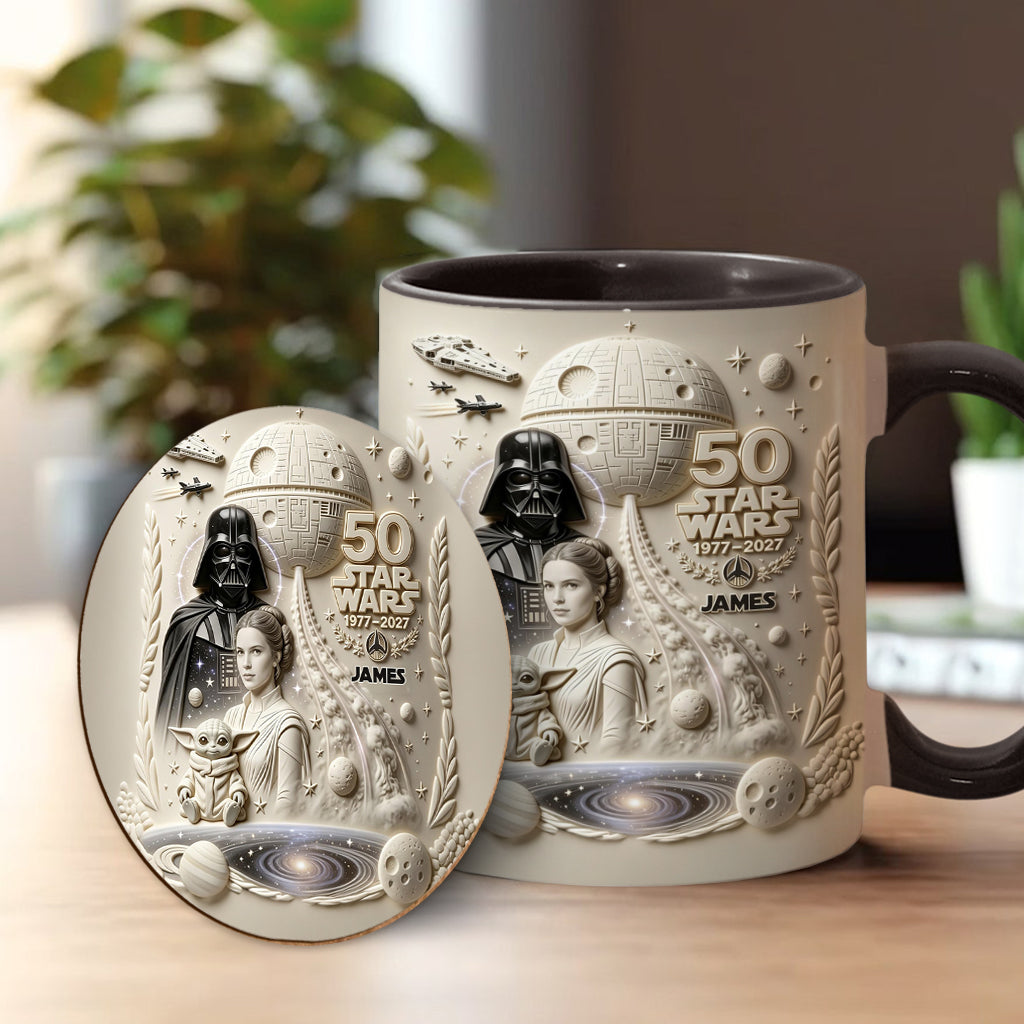 Dark Side 50th Anniversary - Personalized The Force Accent Mug & Coaster