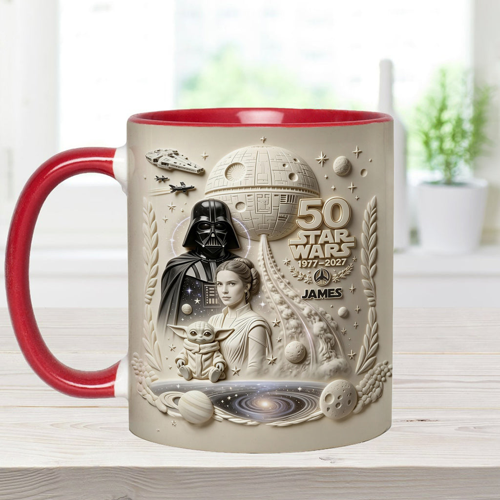 Dark Side 50th Anniversary - Personalized The Force Accent Mug & Coaster