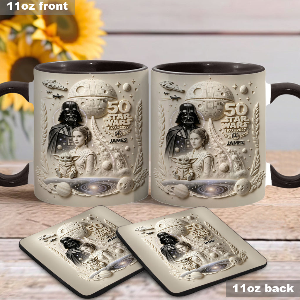 Dark Side 50th Anniversary - Personalized The Force Accent Mug & Coaster