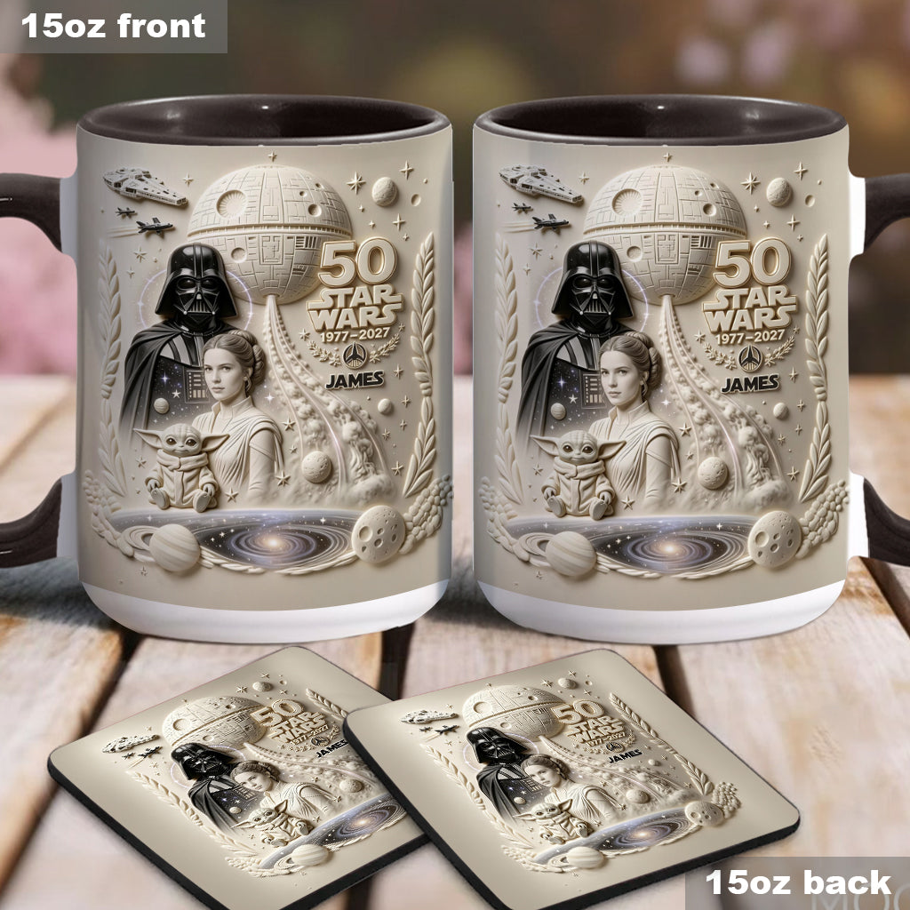 Dark Side 50th Anniversary - Personalized The Force Accent Mug & Coaster
