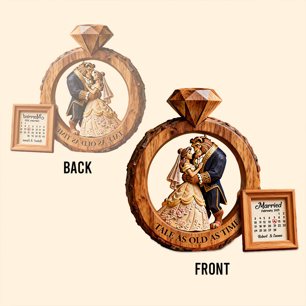 Fairy Tale Love Story - Personalized Beauty And The Beast Custom Shaped Acrylic Plaque