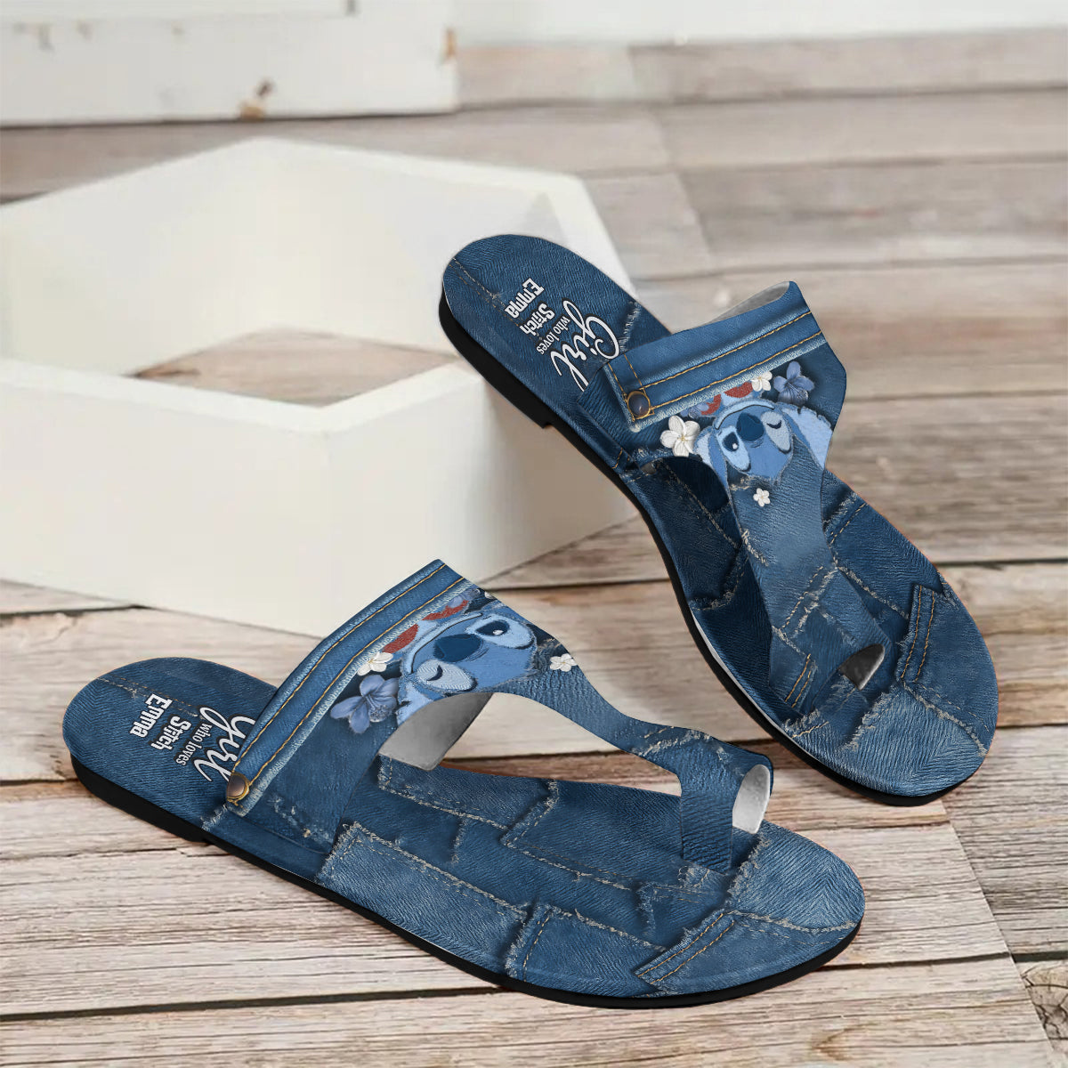 Just A Girl Who Loves Stitch - Personalized Ohana Open Toe Sandals