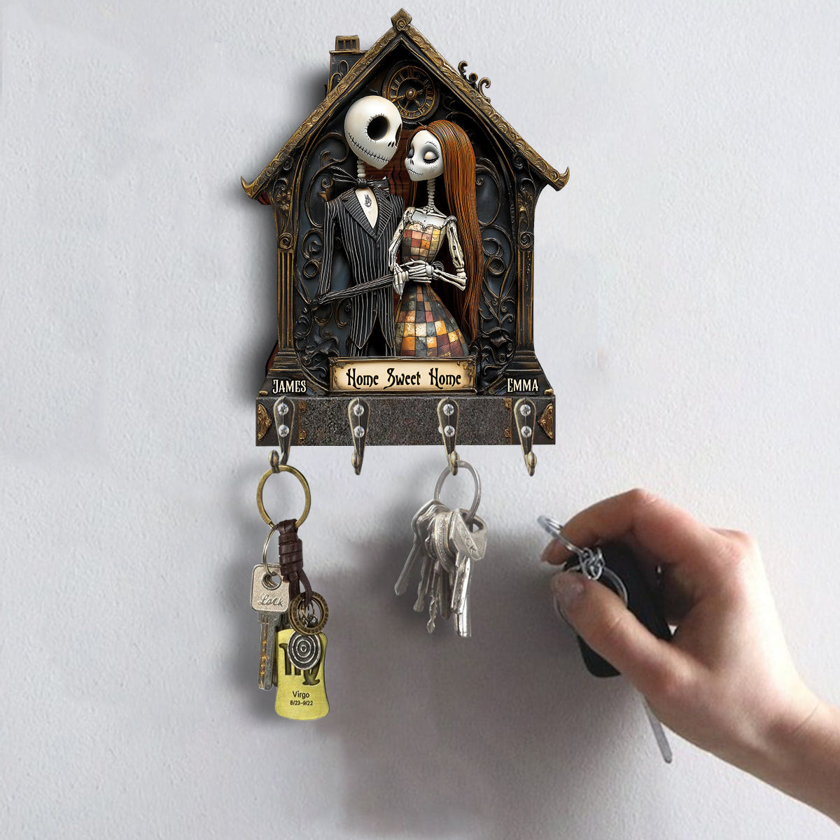 Home Sweet Home - Personalized Nightmare Custom Shaped Key Rack