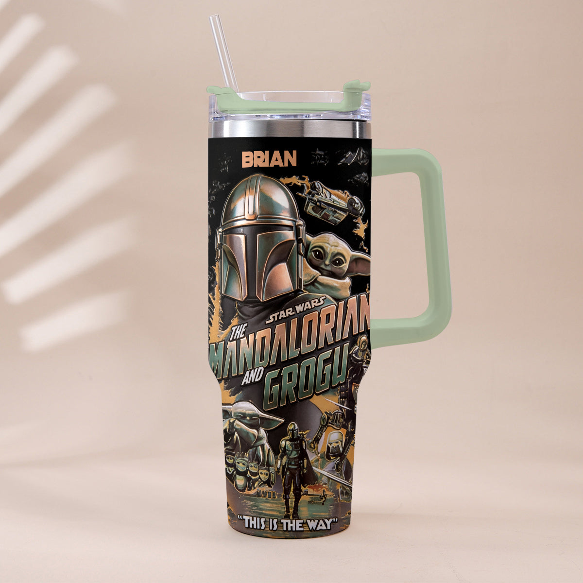 This Is The Way - Personalized The Force Tumbler With Plush Charm