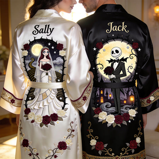 Til' Death Do Us Part - Wedding Gifts - Personalized Nightmare Satin Robe