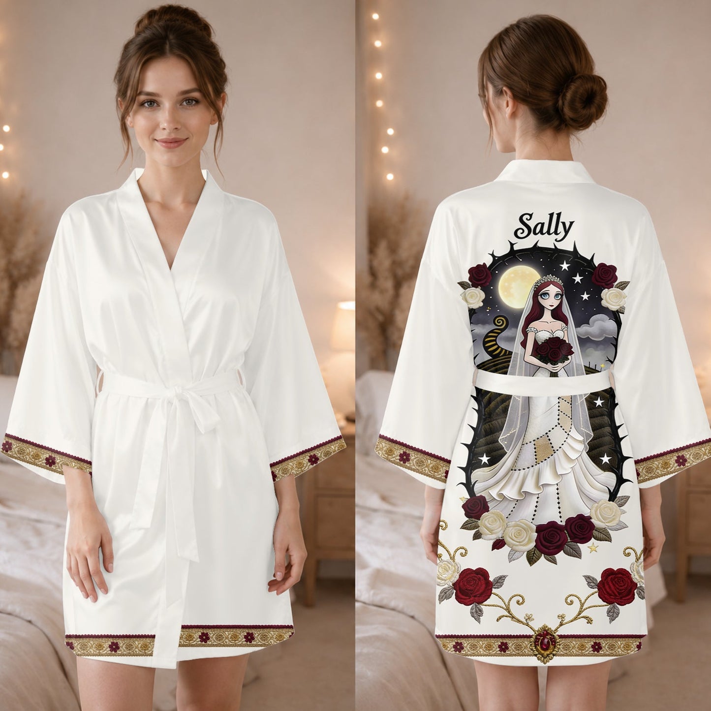 Til' Death Do Us Part - Wedding Gifts - Personalized Nightmare Satin Robe