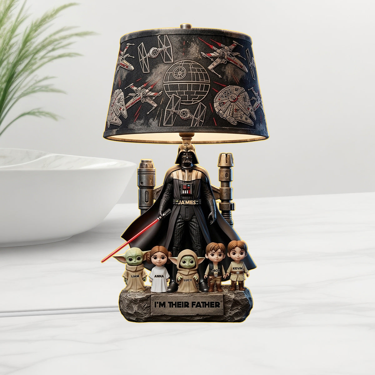 Best Dad In The Galaxy - Personalized The Force Acrylic LED Night Light