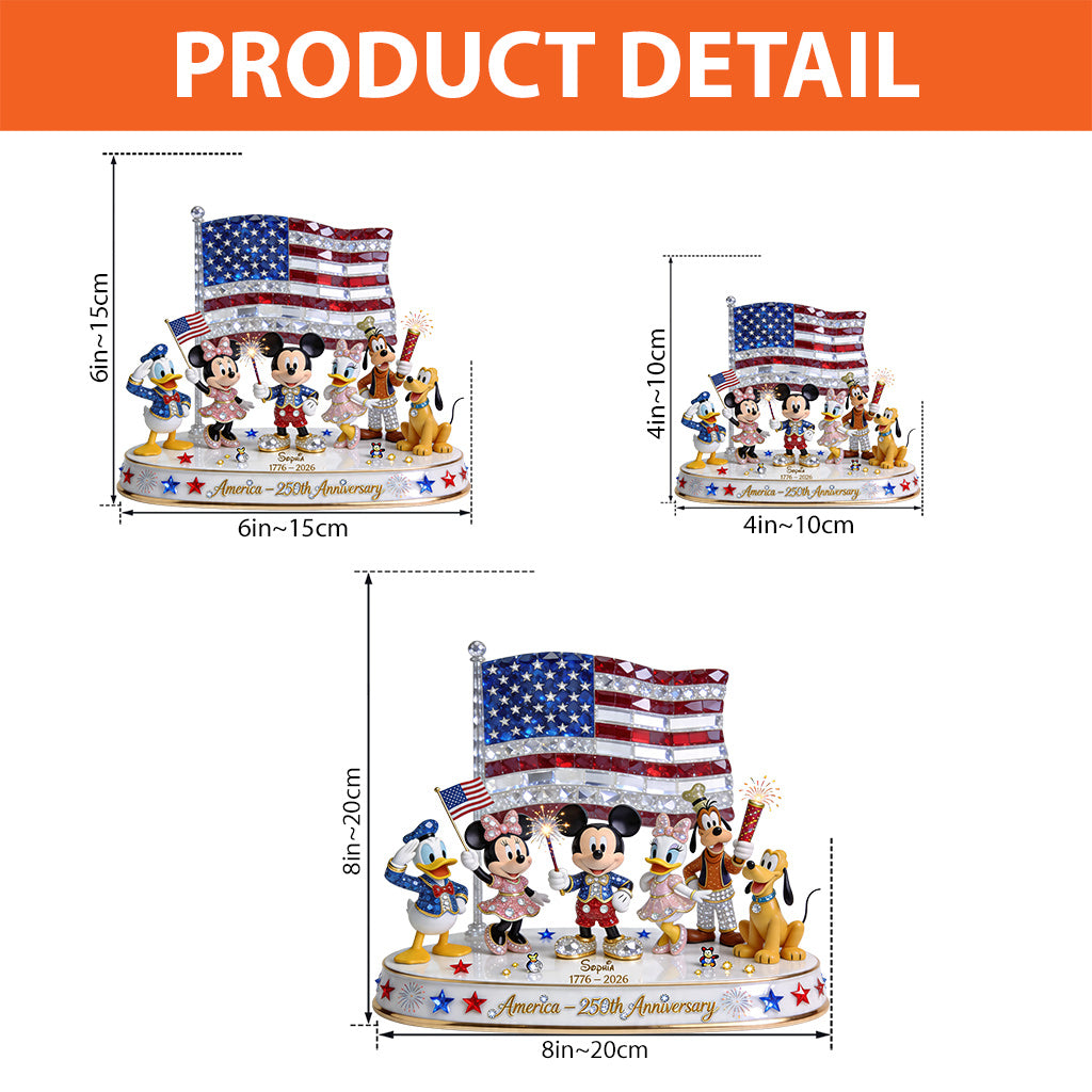 USA 250th Anniversary - Personalized Mouse Custom Shaped Acrylic Plaque