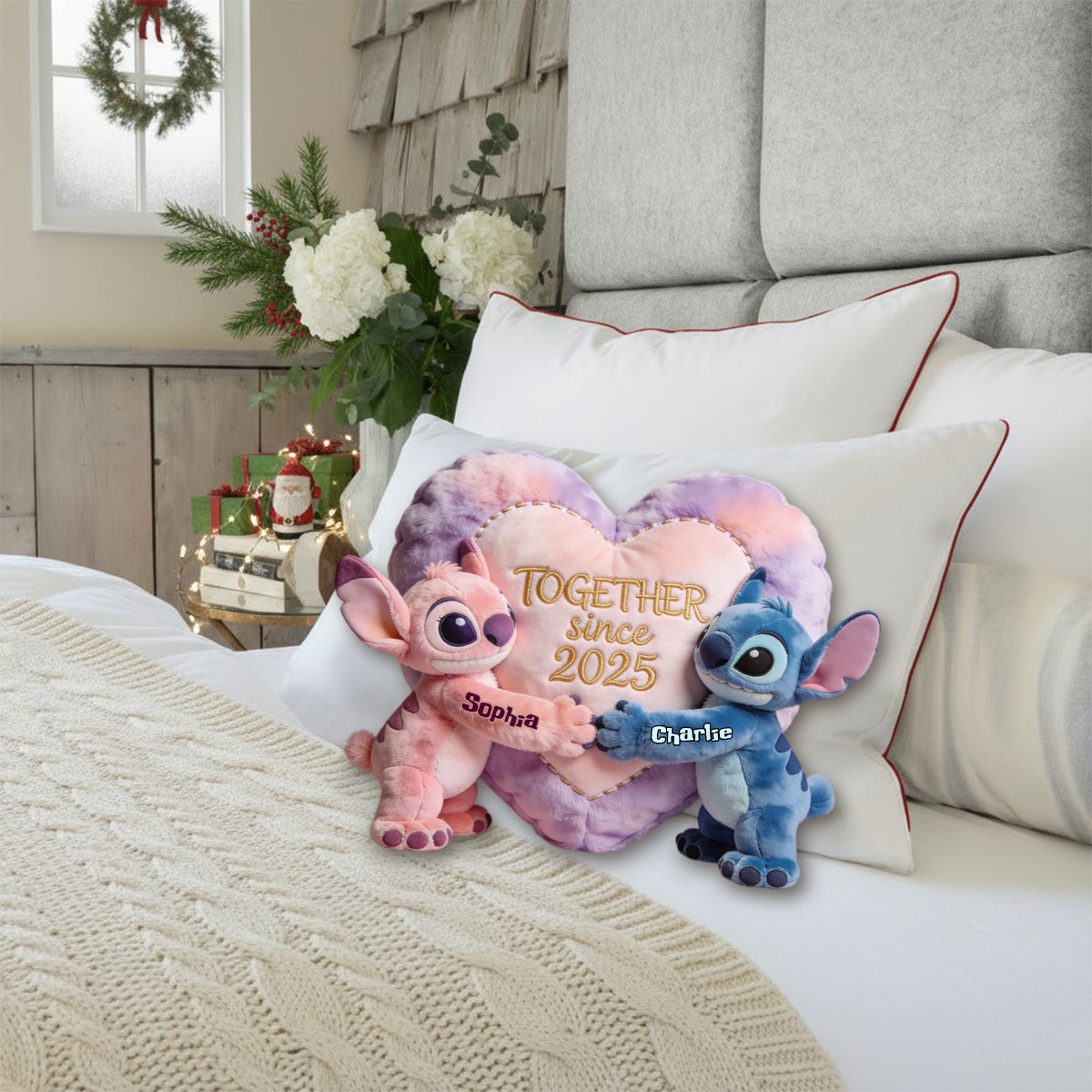 Together Since - Personalized Ohana Faux Fur Shaped Pillow
