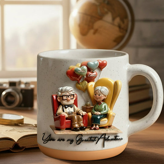 You Are My Greatest Adventure - Personalized Mouse Printed Pottery Mug