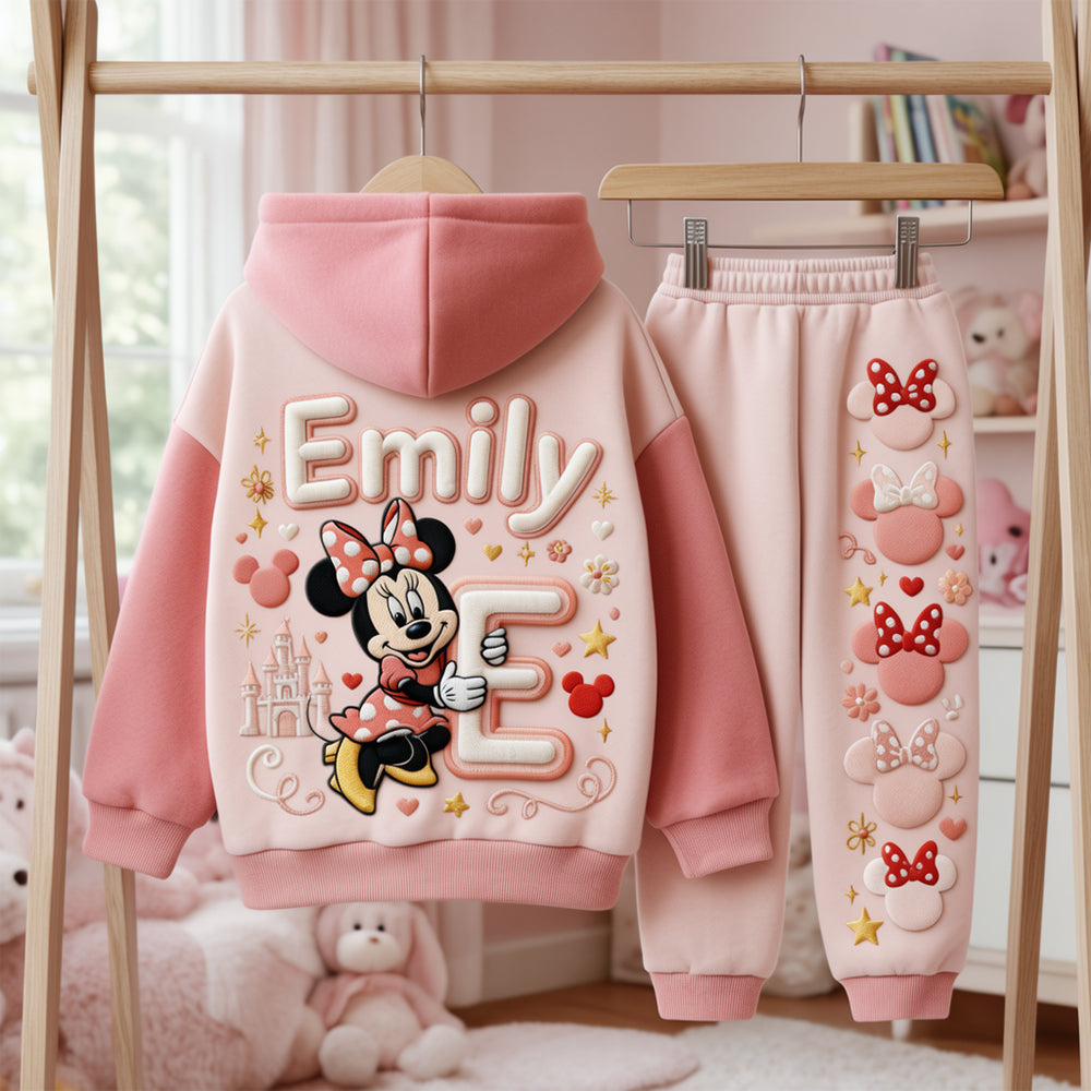 Magical Letter - Personalized Mouse Kid Hoodie & Kid Jogger Sweatpants