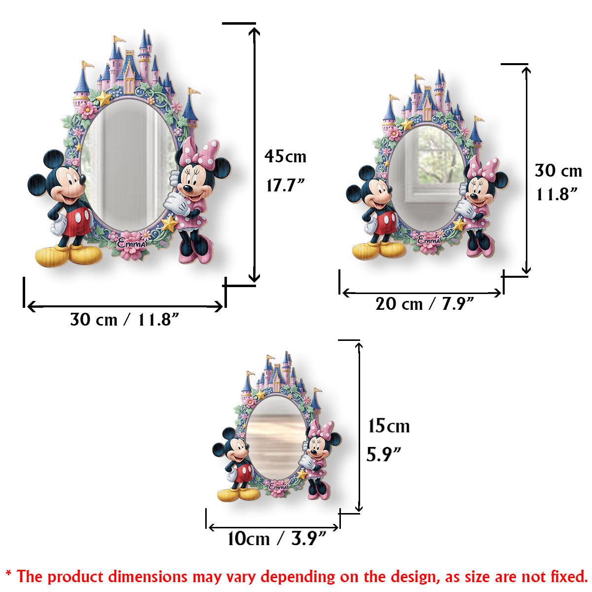Cute Cartoon Duo - Personalized Mouse Wall Hanging Mirror