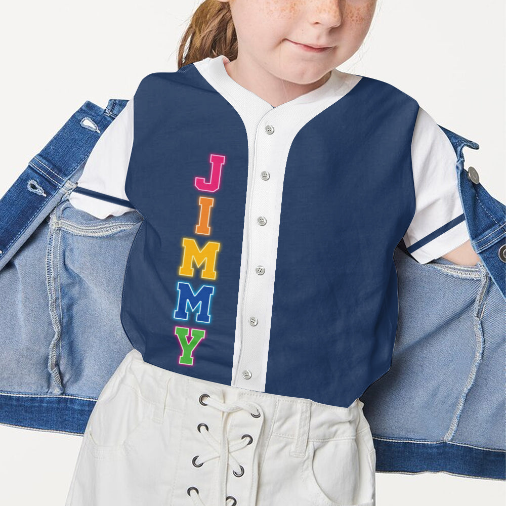 Back To School Gift, Neon Style Jersey - Personalized Kid Baseball Jersey