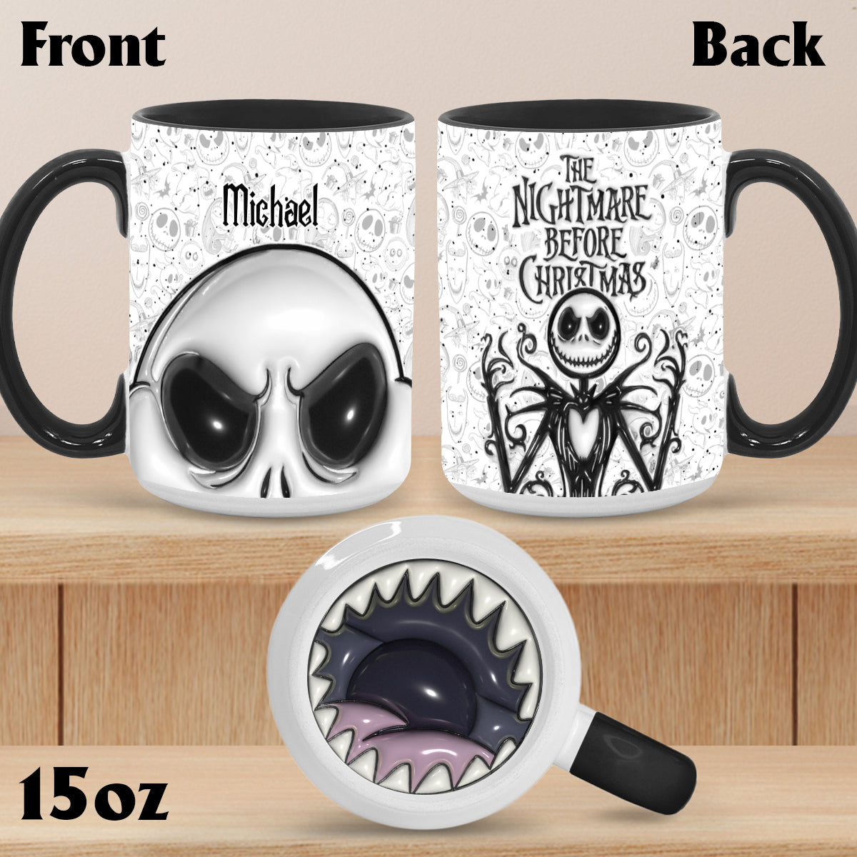 Jack The Nightmare - Personalized Nightmare Bottom Printed Accent Mug