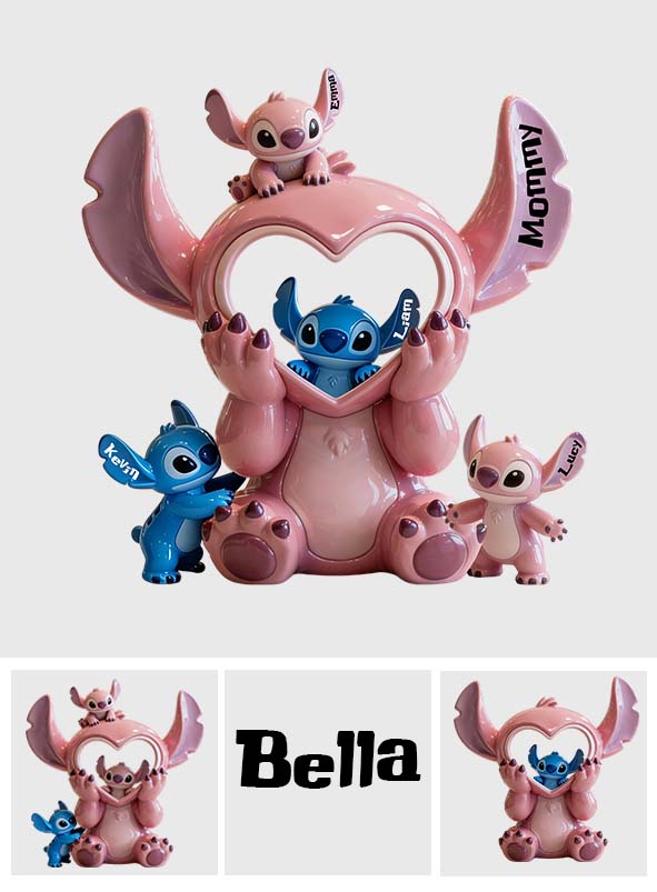 Cute Alien Cartoon Mom - Personalized Ohana Custom Shaped Acrylic Plaque
