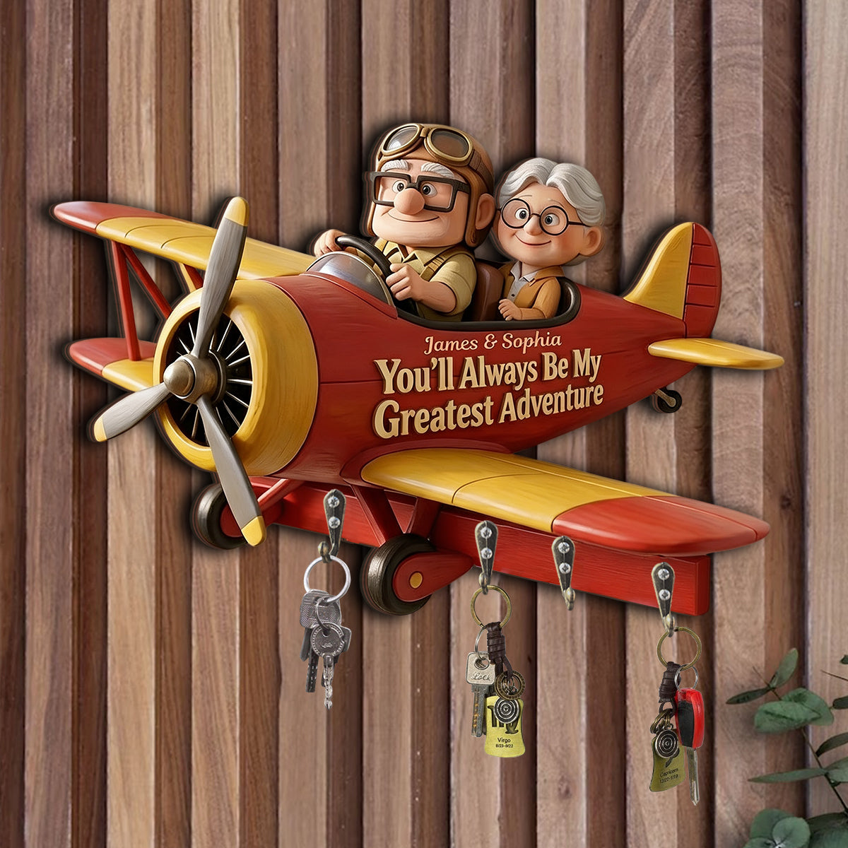 My Greatest Adventure - Personalized Up Movie Couple Custom Shaped Hanging Rack