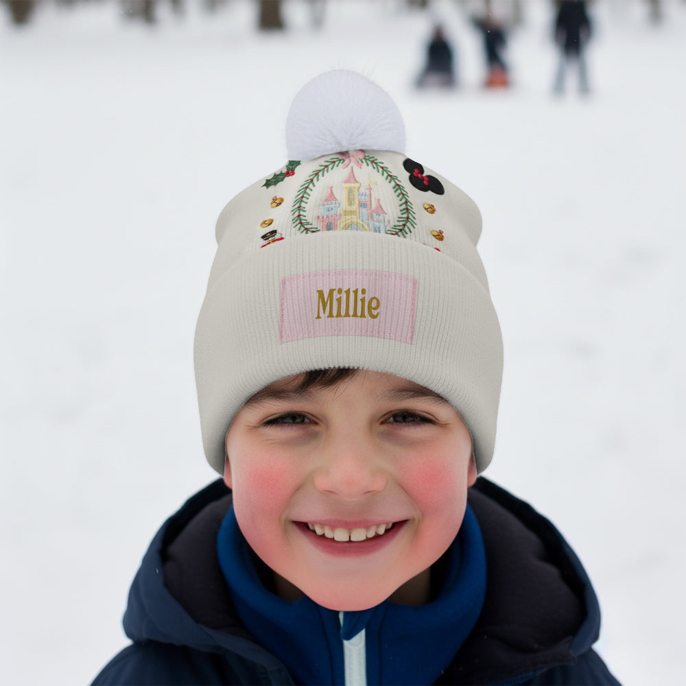 Magical Christmas Castle - Personalized Kid Beanie Hat