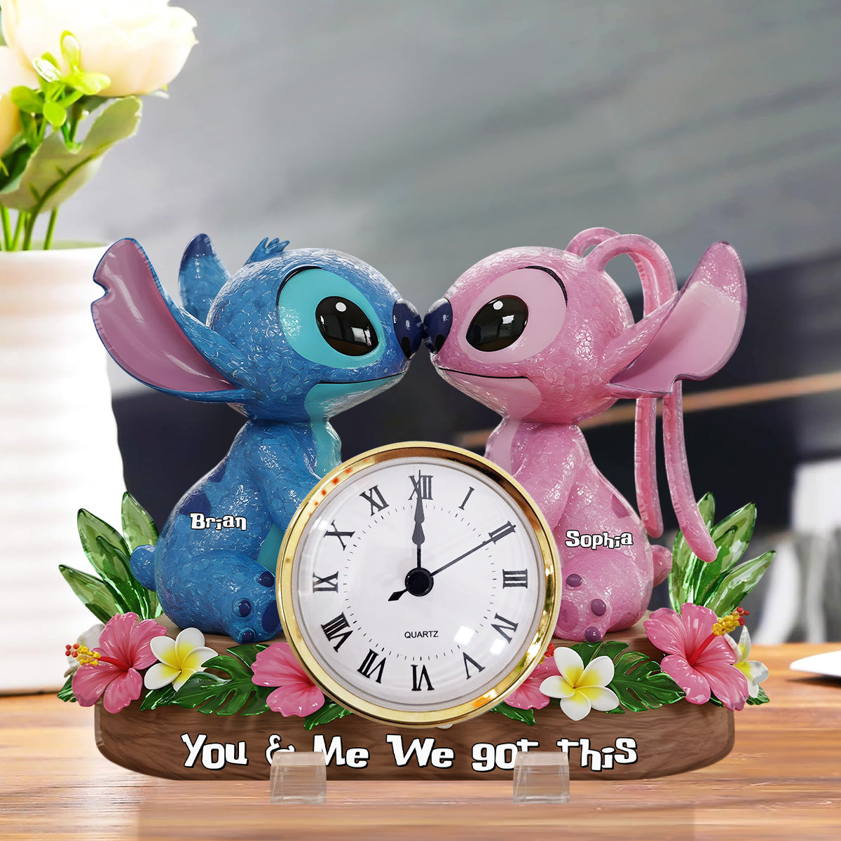 Ohana Time - Personalized Ohana Acrylic Clock Plaque
