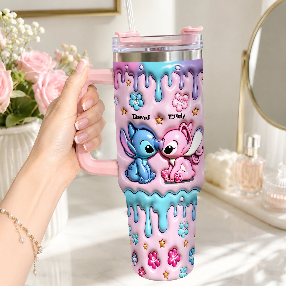 I'm Yours No Returns Or Refunds - Personalized Ohana Tumbler With Plush Charm