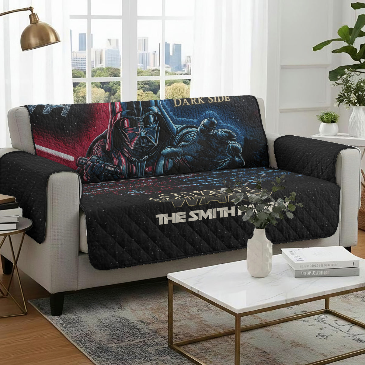 Join The Dark Side - Personalized The Force Quilted Sofa/Couch Cover