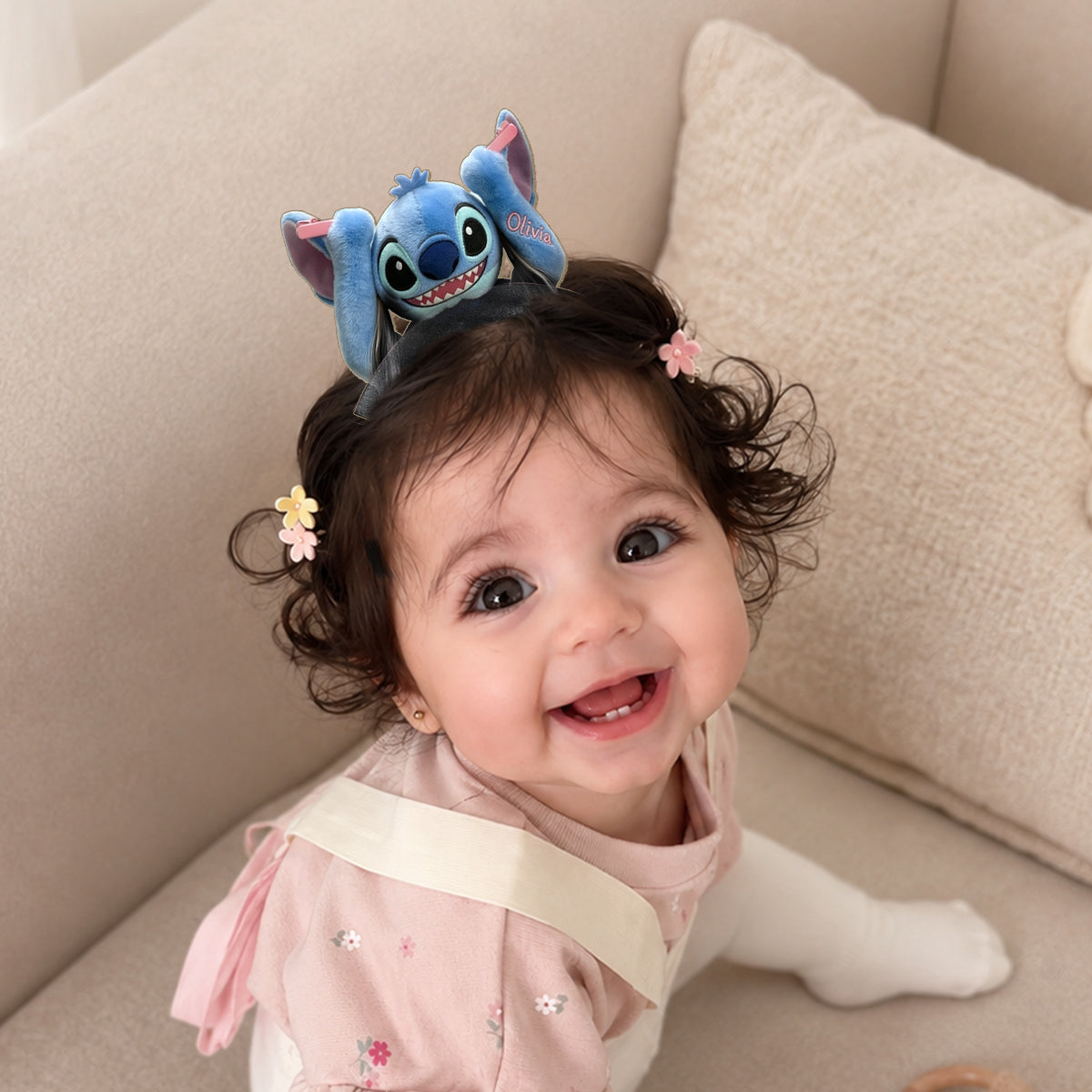 Funny Alien - Personalized Ohana Shaped Leather Headband