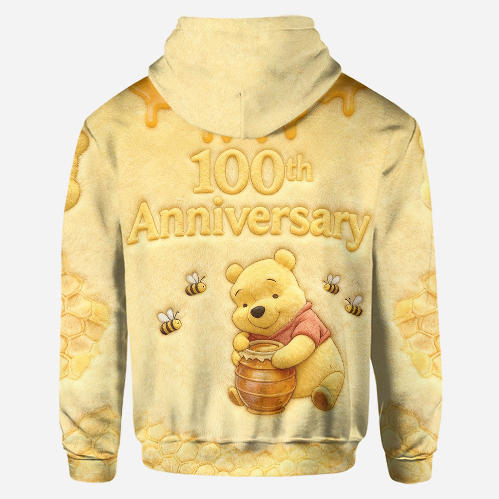 100 Years Of Wonder - Personalized Yellow Bear Hoodie and Leggings