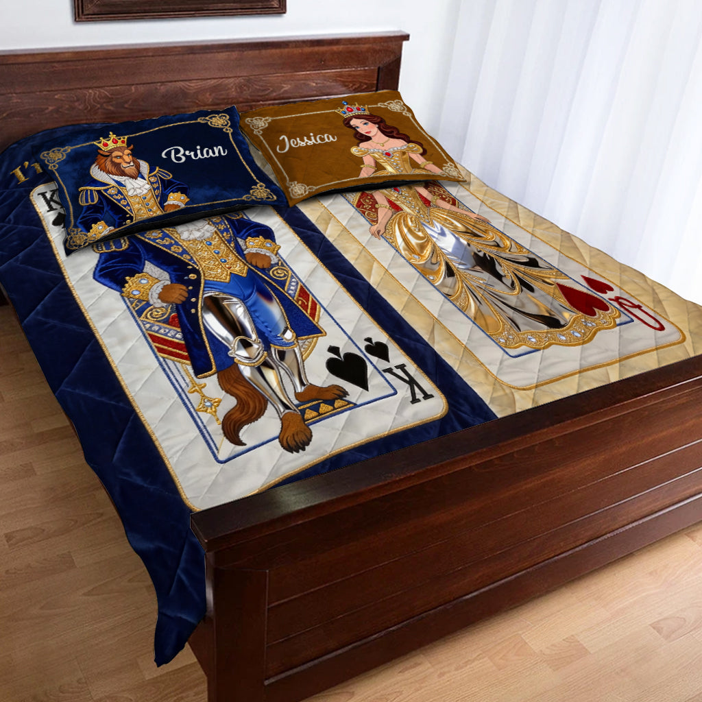 Her Beast His Beauty - Personalized Beauty And The Beast Quilt Set