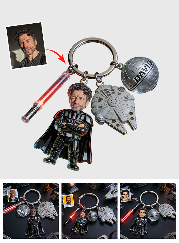Custom Any Photo The Force - Personalized The Force Premium Keychain With Charms