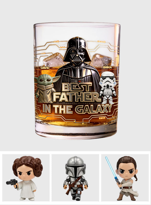Best Dad Ever - Personalized The Force Whiskey Glass
