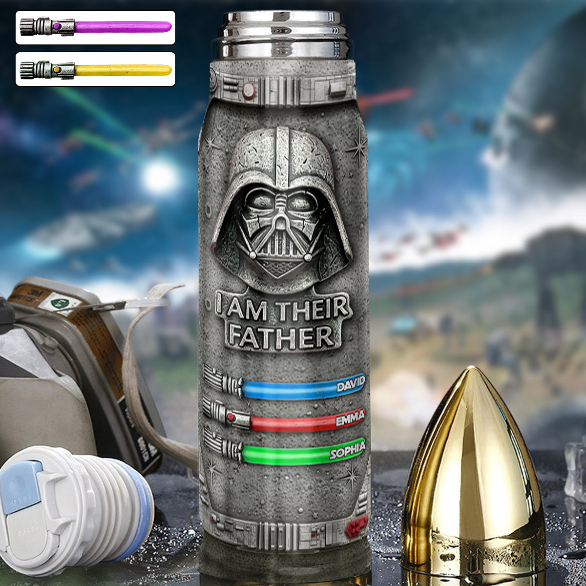 I Am Their Father - Personalized The Force Bullet Tumbler