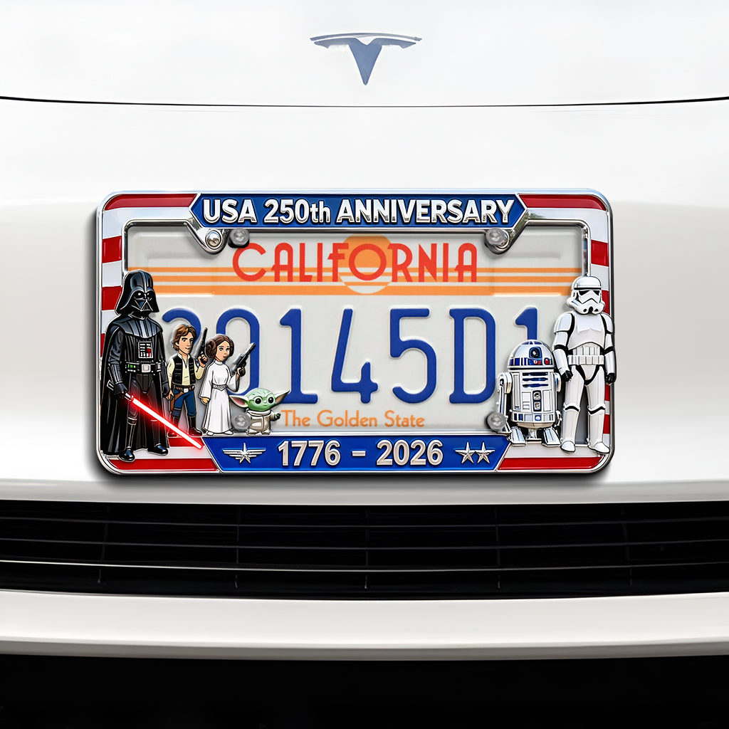 Darth Side America 250th Anniversary - Personalized The Force License Plate Frames