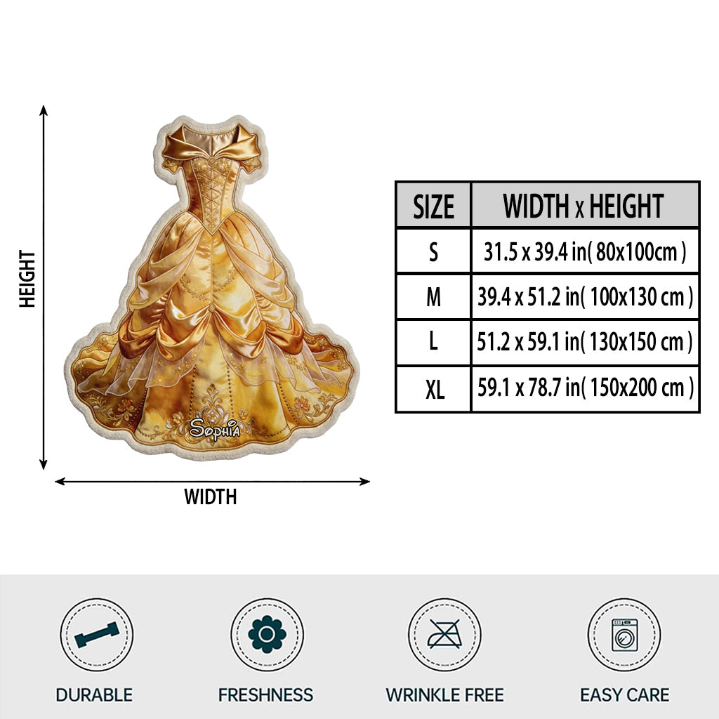 Princess Dream - Personalized Beautiful Princess Shaped Fleece Blanket