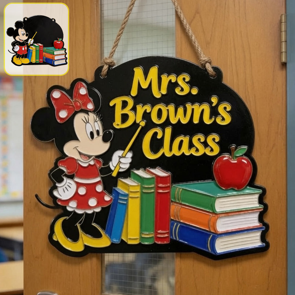 Custom Teacher Class - Personalized Mouse 3D Printed Cut Metal Sign