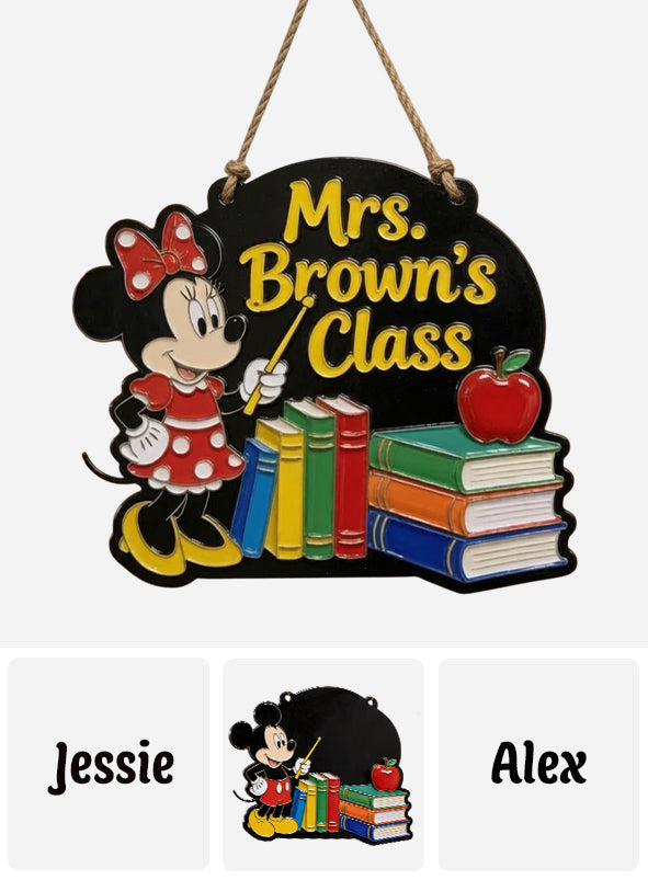 Custom Teacher Class - Personalized Mouse 3D Printed Cut Metal Sign