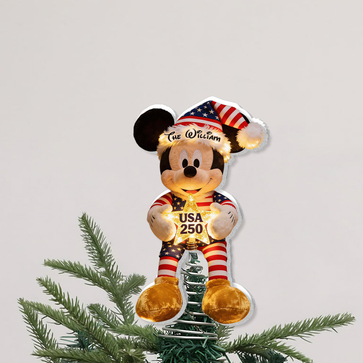 250 USA - Personalized Mouse LED Light Tree Topper