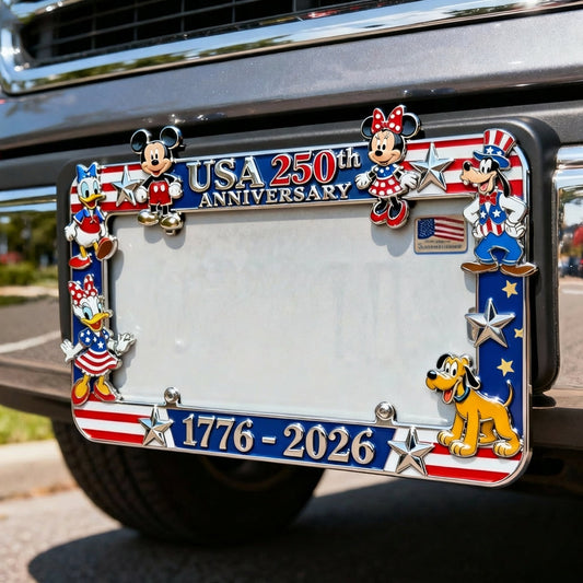 Mouse Patrotic America 250th Anniversary - Personalized Mouse License Plate Frames