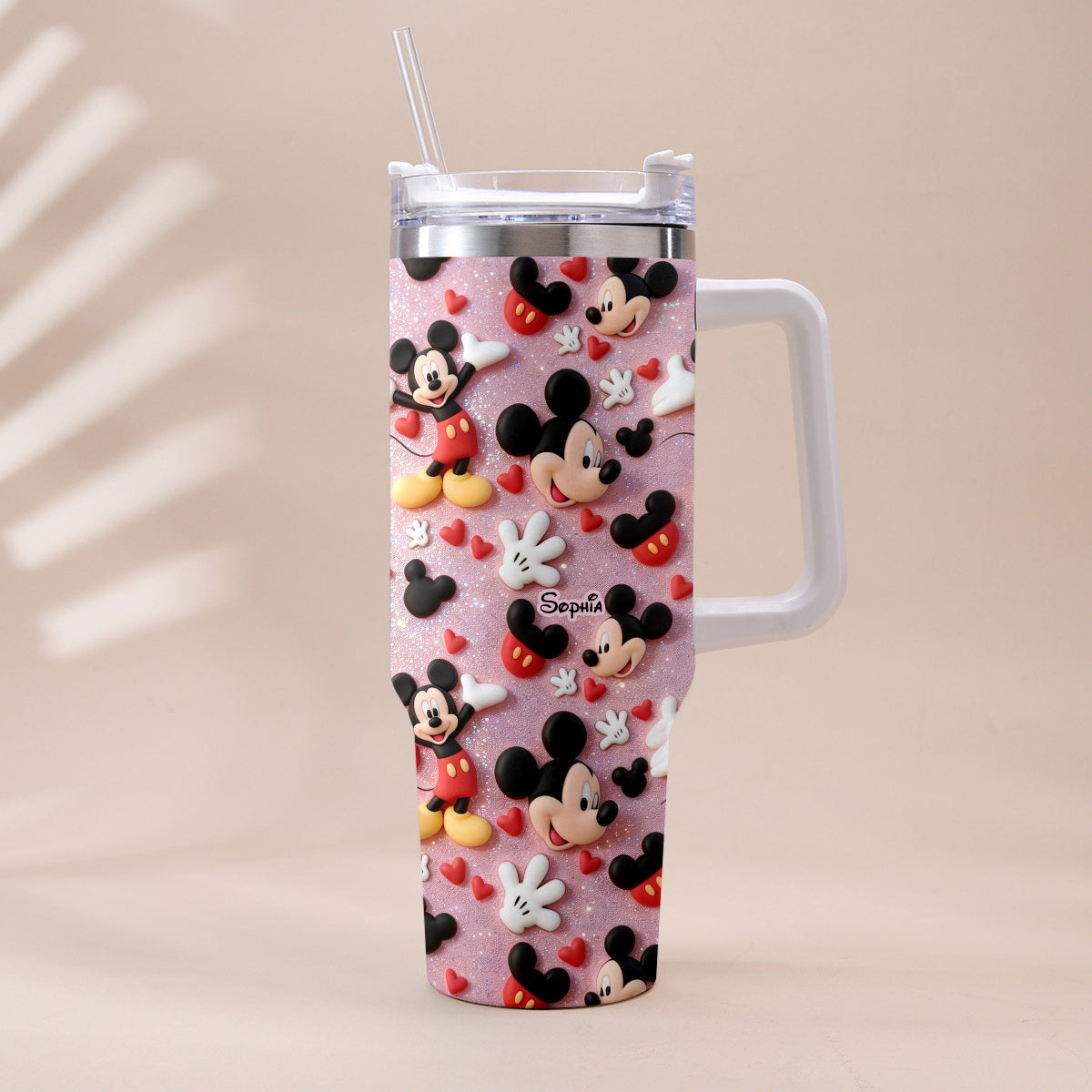 Cartoon Magical Mouse - Personalized Mouse Tumbler With Plush Charm