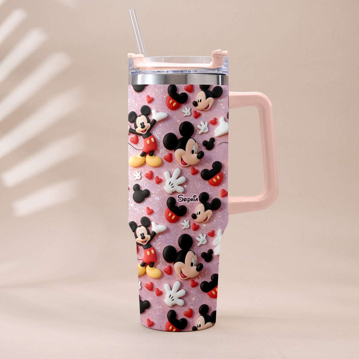 Cartoon Magical Mouse - Personalized Mouse Tumbler With Plush Charm