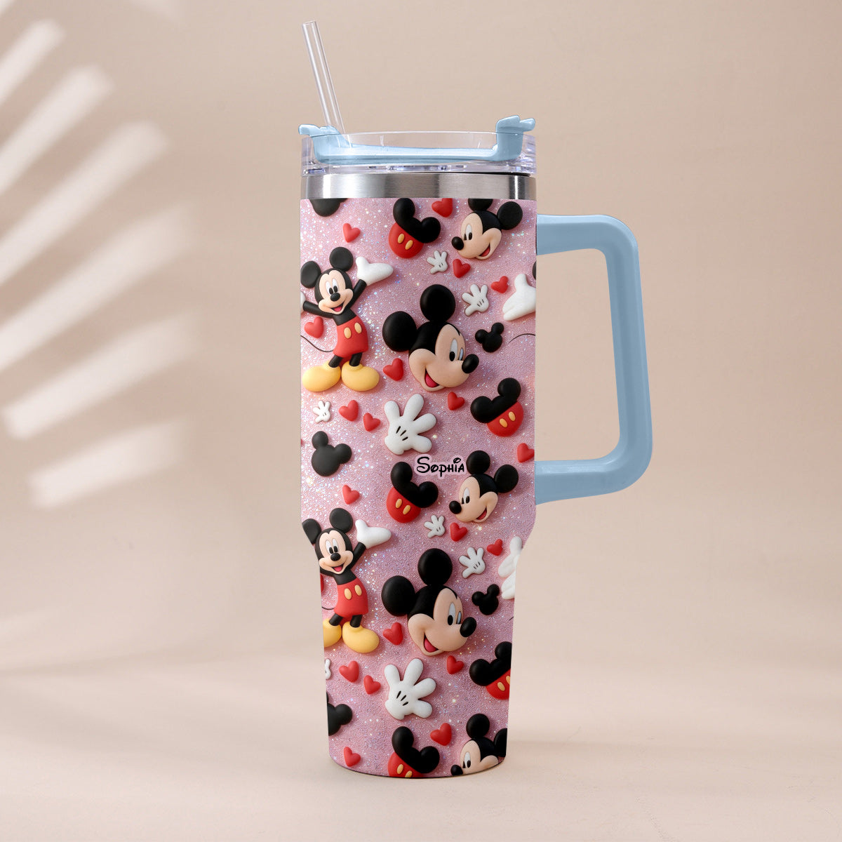 Cartoon Magical Mouse - Personalized Mouse Tumbler With Plush Charm