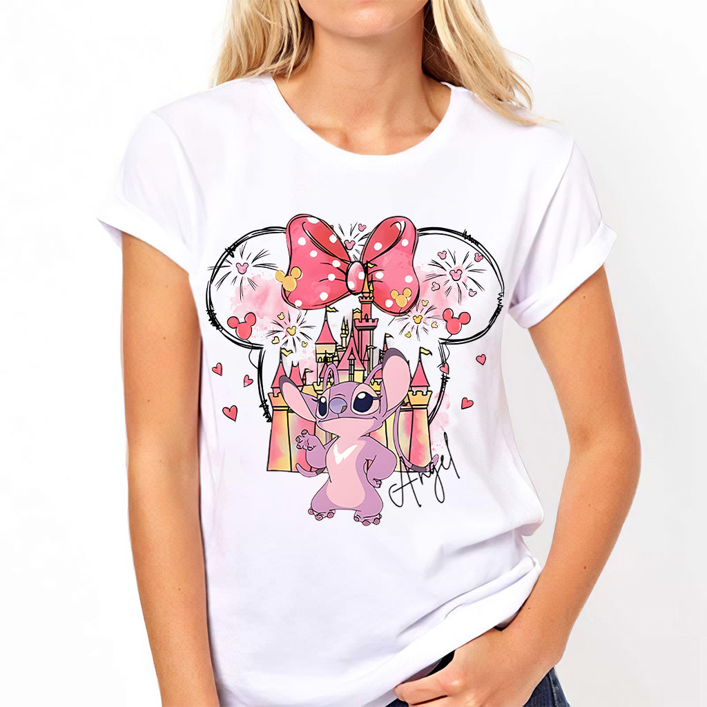 Mouse Ear Monster Boy And Girl Bow Angel - Personalized Ohana T-shirt And Hoodie