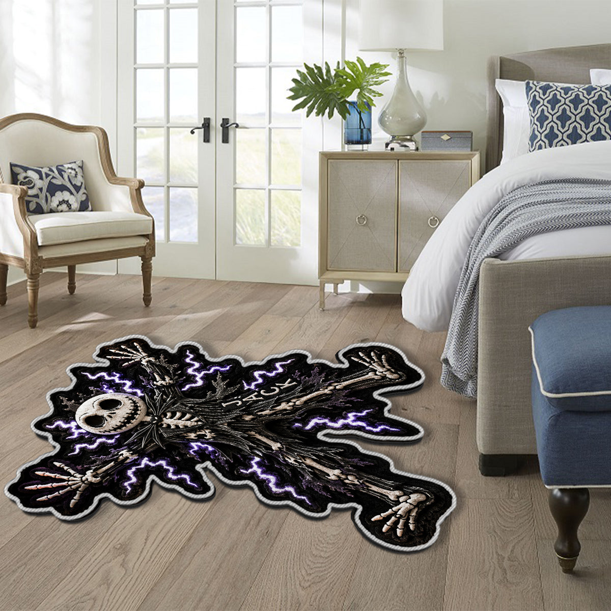 Shocked Skeleton Gentleman - Personalized Nightmare Non-Slip Tufted Rug