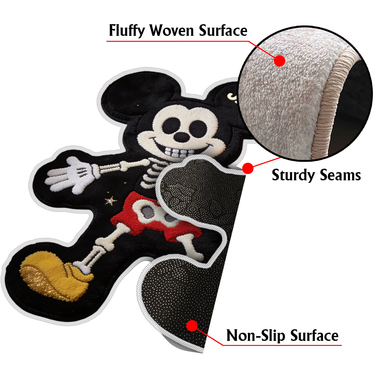 Spooky Friends - Personalized Mouse Non-Slip Tufted Rug