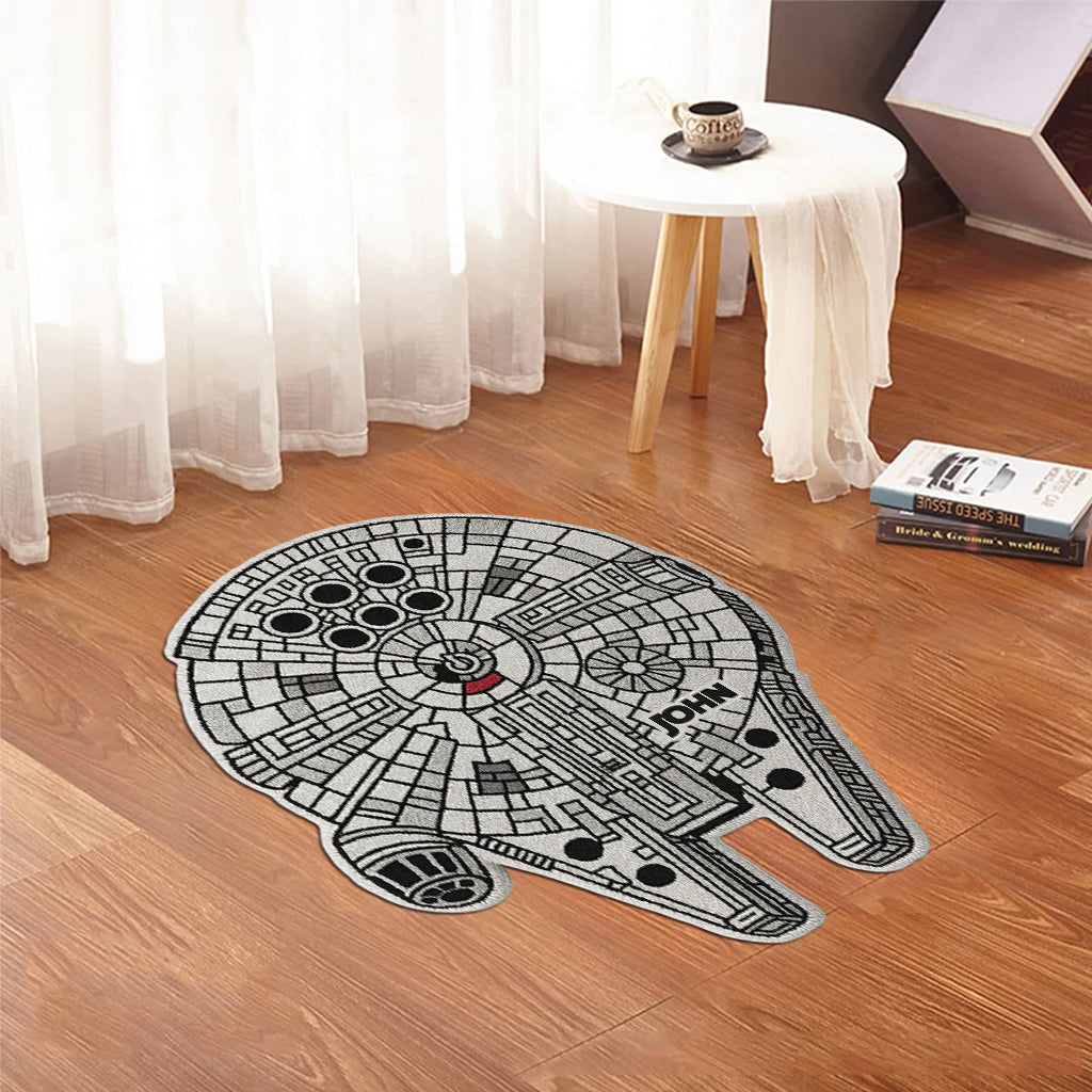 Cool Starship - Personalized The Force Shaped Doormat/ Rug